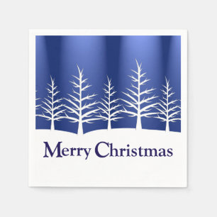 White Tree Silhouetten Elegante Weihnachten Serviette