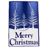 White Tree Silhouetten Weihnachten Mittlere Geschenktüte (Vorderseite)