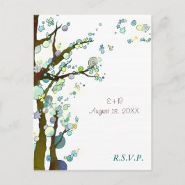 White Tree Thema Hochzeit RSVP Einladungspostkarte