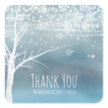 White Tree Winter Blue Elegante Wedding Gefallen