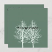 White Trees Green Baby Shower lädt ein Einladung (Vorne/Hinten)