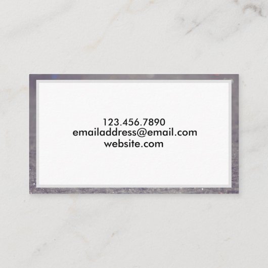 White Trendy Glitzer Hair and Nails Salon Modern Visitenkarte (Rückseite)