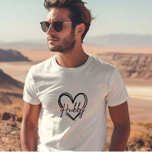 White Trendy Hubby im Herzen druckender Männer T-Shirt