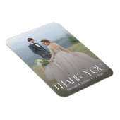 White trendy Typografy Hochzeit Foto vielen Dank Magnet (Rechte Seite)