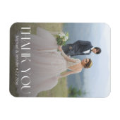 White trendy Typografy Hochzeit Foto vielen Dank Magnet (Horizontal)