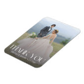White trendy Typografy Hochzeit Foto vielen Dank Magnet (Linke Seite)