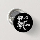 White Trex der Boss Dino Button (Vorne & Hinten)