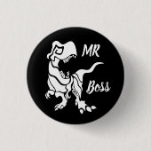 White Trex der Boss Dino Button (Vorderseite)