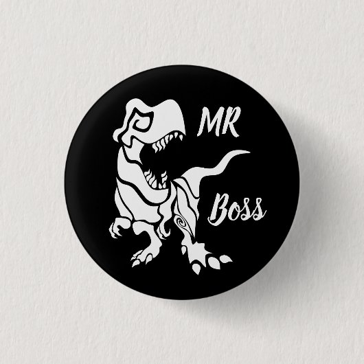 White Trex der Boss Dino Button (Vorderseite)