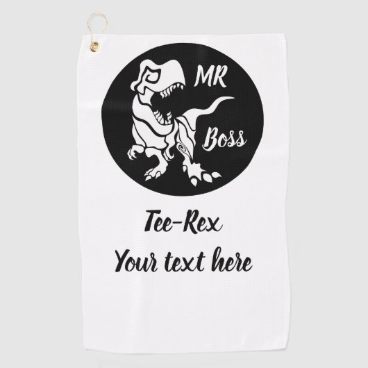 White Trex der Boss Dino Golfhandtuch (Vorderseite)