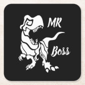 White Trex der Boss Dino Rechteckiger Pappuntersetzer (Vorderseite)
