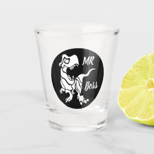 White Trex der Boss Dino Schnapsglas