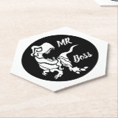 White Trex der Boss Dino Untersetzer (angewinkelt)