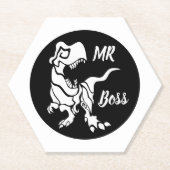 White Trex der Boss Dino Untersetzer (Vorderseite)