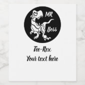 White Trex der Boss Dino Weinetikett (Einzelnes Label)