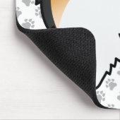 White Tricolor Spitz Niedlich Cartoon Dog & Paws Mousepad (Ecke)