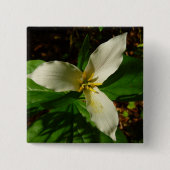 White Trillium Blume Spring Wildblume Button (Vorderseite)