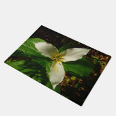 White Trillium Blume Spring Wildblume Fußmatte (Schrägansicht)