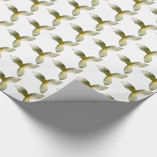 White Trillium Blume Spring Wildblume Geschenkpapier (Ecke)