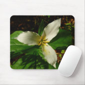 White Trillium Blume Spring Wildblume Mousepad (Mit Mouse)