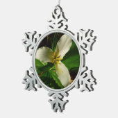 White Trillium Blume Spring Wildblume Schneeflocken Zinn-Ornament (Rechts)