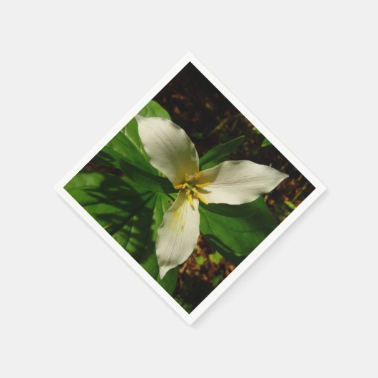 White Trillium Blume Spring Wildblume Serviette (Ecke)