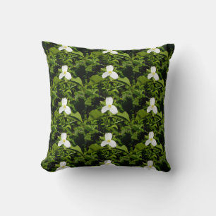 White Trillium Wildblume PIllow Kissen