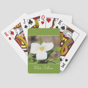 White Trillium Wildblume Spielkarten