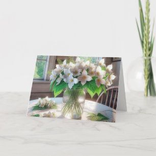 White Trilliums Bouquet zum Geburtstag Karte