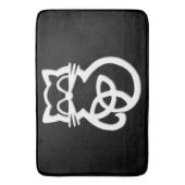 White Trinity Knot Celtic Cat Bath Mat Badematte (Vorderseite Vertikal)