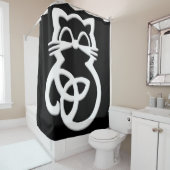 White Trinity Knot Celtic Cat Dusche Vorhang (Beispiel)
