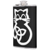 White Trinity Knot Celtic Cat Flask Flachmann (Links)