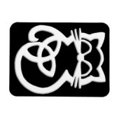 White Trinity Knot Celtic Cat Magnet (Horizontal)