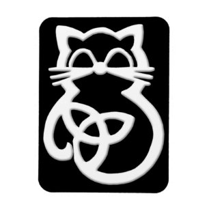 White Trinity Knot Celtic Cat Magnet