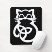 White Trinity Knot Celtic Cat Mousepad (Mit Mouse)
