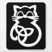 White Trinity Knot Celtic Cat Mousepad (Vorne)