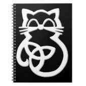 White Trinity Knot Celtic Cat Notebook Notizblock (Vorderseite)