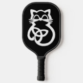 White Trinity Knot Celtic Cat Pickleball Schläger (Rückseite)
