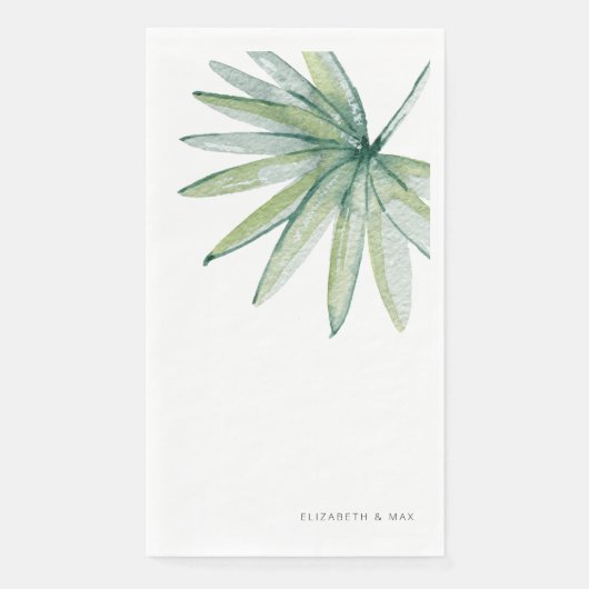 White Tropical Couple Names Wedding Serviette (Vorderseite)