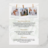 White Tropical Destination World Map Wedding Gold Folieneinladung (Rückseite)