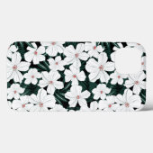 White Tropical Flowers Pattern Case-Mate iPhone Hülle (Rückseite (Horizontal))