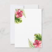 White Tropical Hibiskus Chic Wedding Tischnummer (Rückseite)