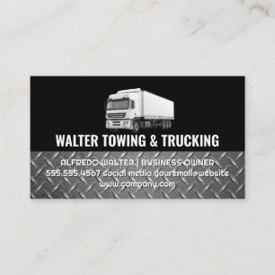 White Trucking Logo Stahlbesatz Logistik Visitenkarte