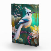 White Tufed Aquamarin Wing Jay Fantasy Bird Fotoblock (Rechts)