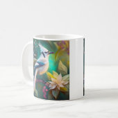 White Tufed Aquamarin Wing Jay Fantasy Bird Kaffeetasse (Vorderseite Links)