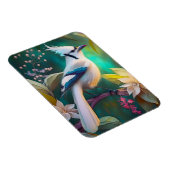White Tufed Aquamarin Wing Jay Fantasy Bird Magnet (Rechte Seite)