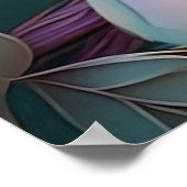 White Tufed Aquamarin Wing Jay Fantasy Bird Poster (Ecke)