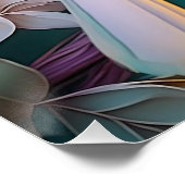 White Tufed Aquamarin Wing Jay Fantasy Bird Poster (Ecke)
