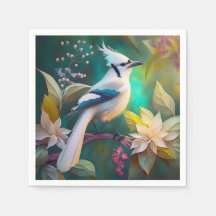 White Tufed Aquamarin Wing Jay Fantasy Bird