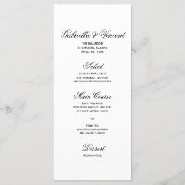 White Tulip and Pearls Spring Wedding Menu Menükarte